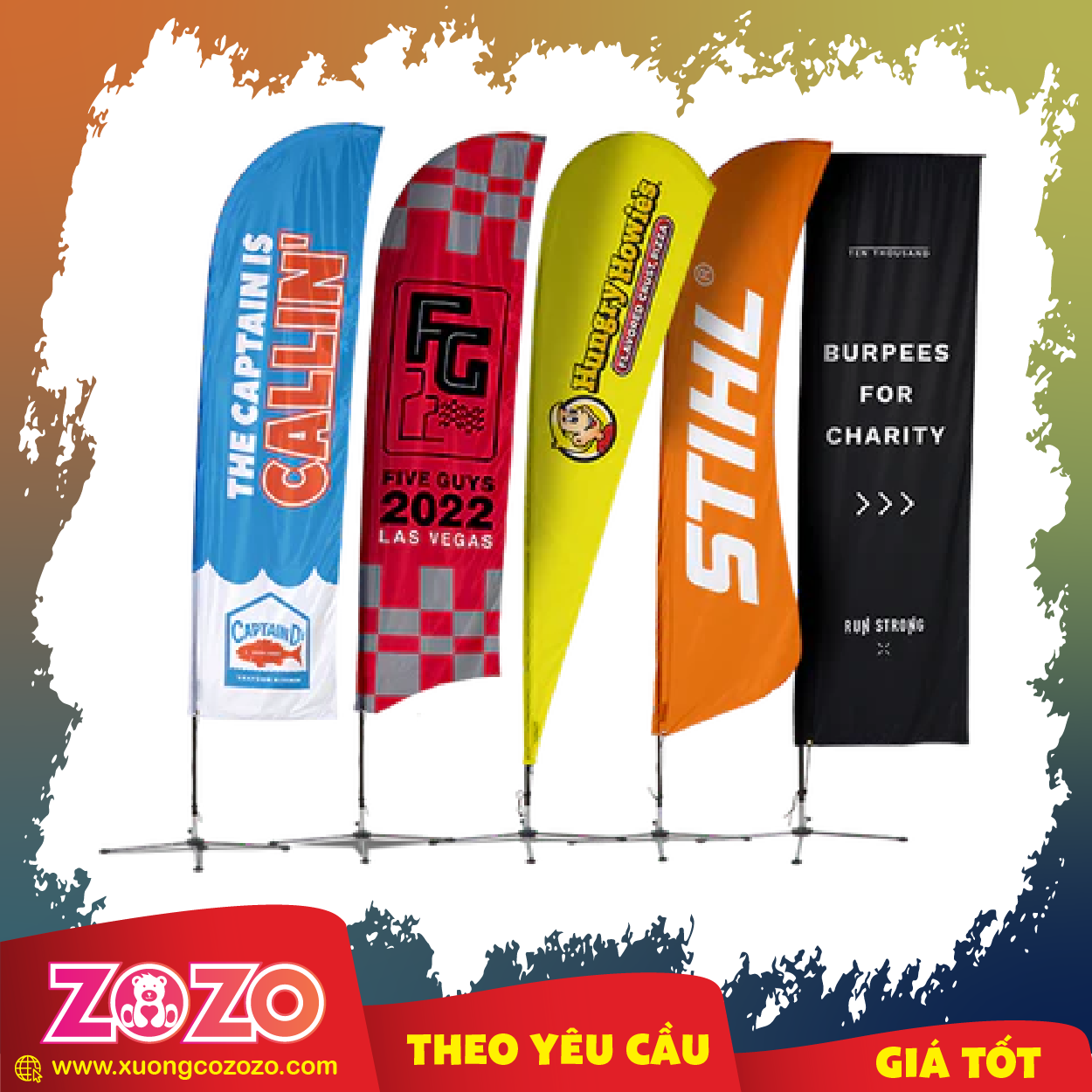 In cờ vải theo yêu cầu. Miễn phí thiết kế