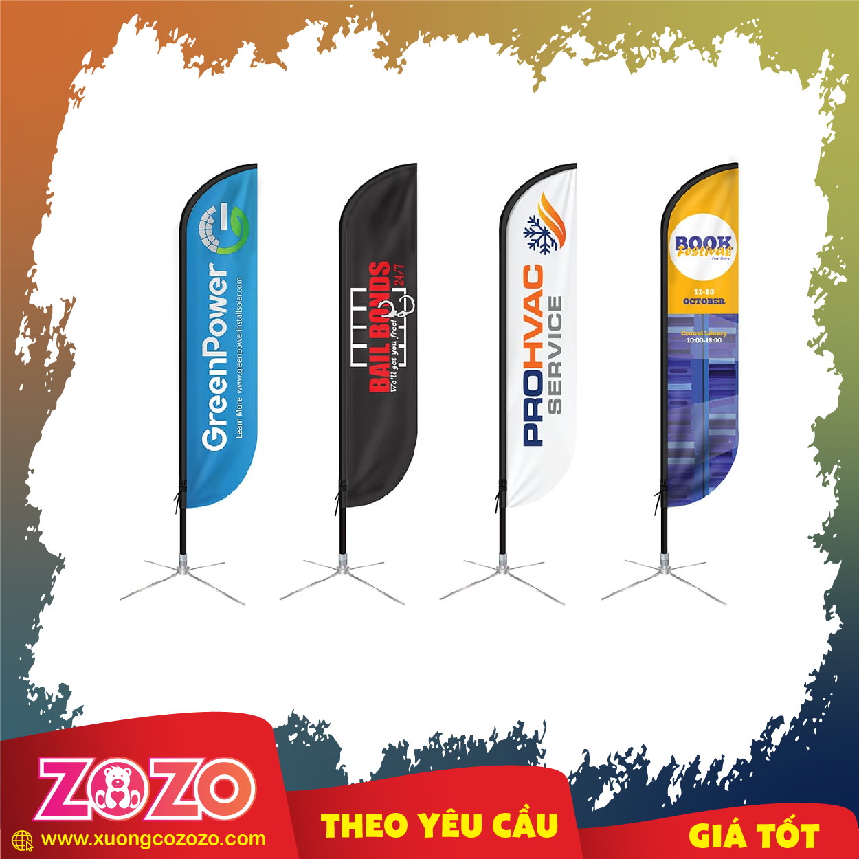 In cờ vải theo yêu cầu. Miễn phí thiết kế